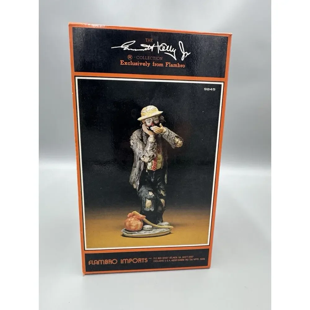 1984 Flambro Emmett Kelly Jr. Clown Figurine Toothache Dentist Limited READ